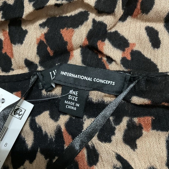 INC International Concepts Leopard Print Kimono / Cardigan One Size NWT - Picture 4 of 6